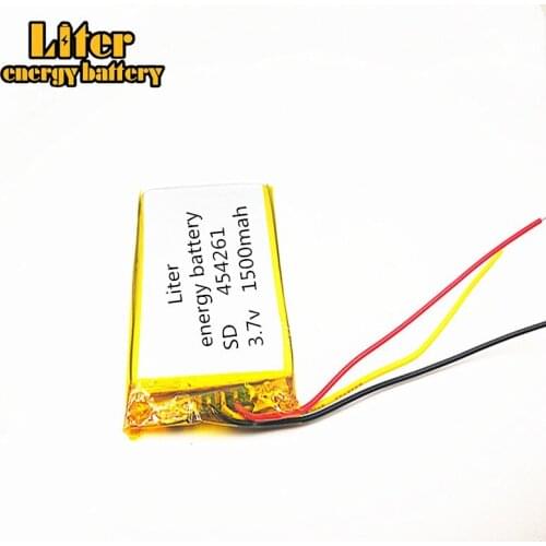 5pcs/lot 3 line Good Qulity 3.7V,1500mAH,454261 Polymer lithium ion / Li-ion battery for TOY,POWER BANK,GPS,mp3,mp4