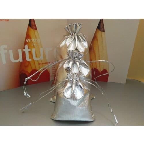 50pcs Silver Color Gold Color Metallic Foil Organza Pouches Christmas Wedding Party Favour Gifts Candy Bags 9x12 10x15 13x18cm