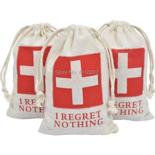 500pcs Cotton Bachelorette Party Favors Bags 11*16cm I Regret Nothing Wedding Hangover Kit Bag Event Party Supplies