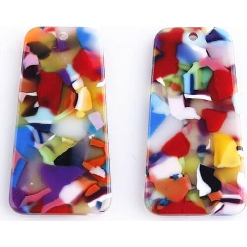 6PC Cute Block Geomet Jewelry Accessories Hand Made Earrings Making Connectors DIY Pendant Jewelry Findings & Components Charms