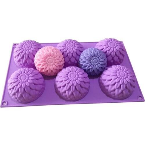 6 Cavity Flower Shaped Silicone DIY Handmade Soap Candle Cake Mold Supplies