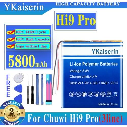 YKaiserin Hi9 Pro 5800mAh Battery for Chuwi Hi9 Pro Tablet PC 3-wire Batteries + Track Code Fast Shipping