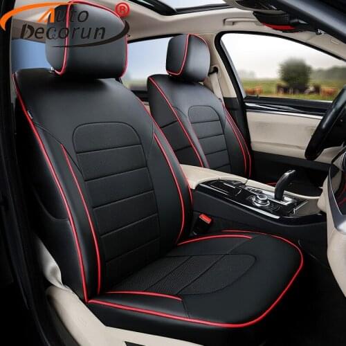 AutoDecorun Perforated Genuine Leather Seat Protector for Chrysler 300C Accessories Seat Cover Set for Car Seats Cushion Styling