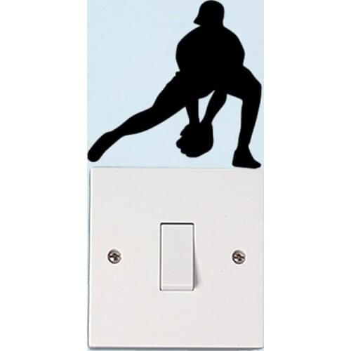 Baseball Player Bedroom Vinyl Wall Sticker Home Decor Switch Decal 6SS0480