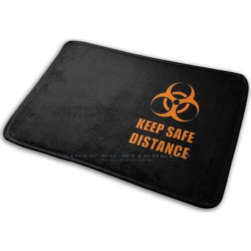 Safe Distancing-Biohazard Keep Safe Distance ( Safety Orange ) Mat Rug Carpet Anti-Slip Bedroom Entrance Door Mat Apart Aware