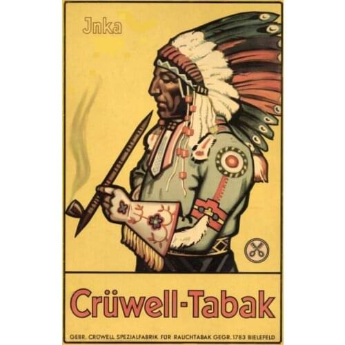 Cruwell-Tabak (1920) LARGE METAL TIN SIGN POSTER REPRODUCTION WALL PLAQUE