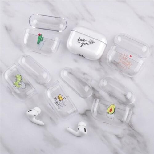 KJOEW Cute Cartoon Earphone case for apple airpods 3 wireless headphone case transparent cartoon case for airpods pro earphone
