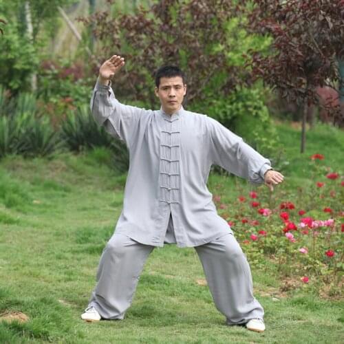 Men Tai Chi Kungfu Uniforms Linen Chines Traditional Loose Pant Yoga Shirt Exercise Meditation Wushu Martial Arts Set Clothes