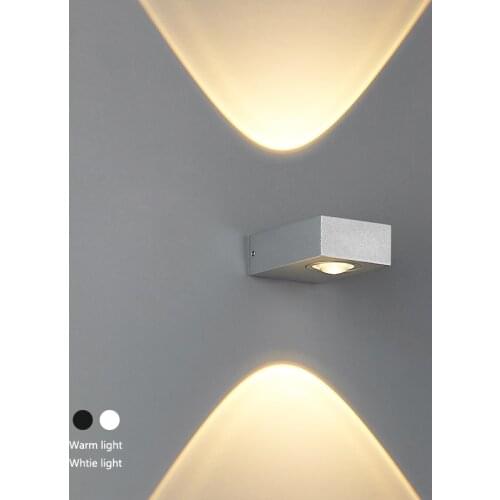 Indoor And Outdoor Waterproof LED Wall Lamp Aluminum Alloy Square Simple Wall Light Bedroom Corridor Home Corridor Wall Lights