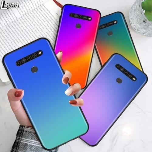 Gradient Color for LG G8 G8S G8X V30 V35 V40 V50 V60 ThinQ Q60 K40 K50 K30 K41 K51 K61 K71 K22 Black Phone Case