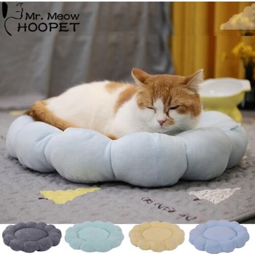 Hoopet Cat Mat Bed Small Dog Bed Round Pet Pillow Mattress Cat Sleeping Beds Puppy Cushion For All Seasons