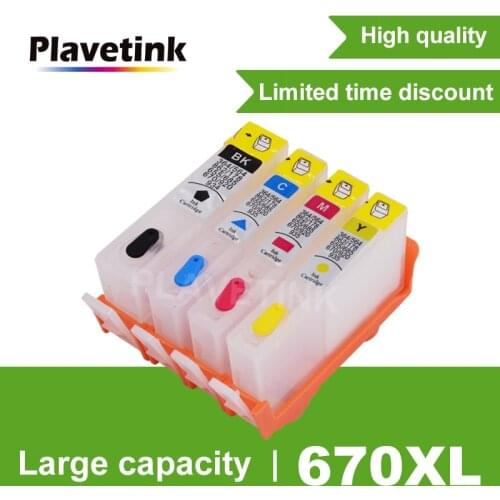 Plavetink 670XL Cartridge For HP 670 XL Printer cartridges Work for Deskjet Ink Advantage 3525 4615 4620 4625 5525 6526 Printer