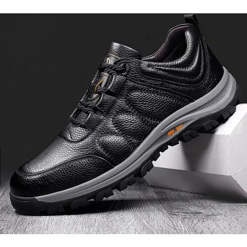 Men High Quality Genuine Leather Casual Shoes Thick Sole Fashion Sneakers Zapatos Hombre Male Outdoor Shoes Rubber Man Business