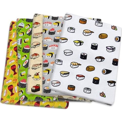 Patchwork Sushi Fish Printed Polyester Cotton Fabric for Tissue Sewing Quilting Fabrics Needlework Material DIY Handmade,c14302