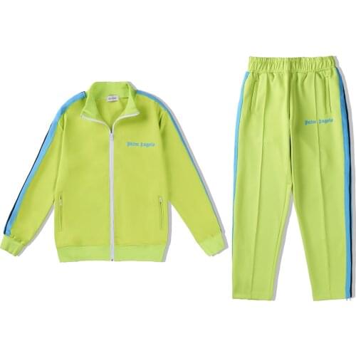 Palm Angels 22SS Logo letters Men and Women Cotton Long Sleeve Jacket +Pants Set Sports Jacket Set,Mens womens Casual suits