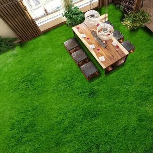 Custom Floor Mural Wallpaper Home Decor 3D Green Lawn Living Room Bedroom Floor Sticker PVC Self-adhesive Waterproof Wallpaper