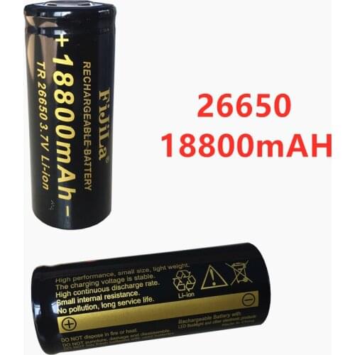 100% New 3.7V 18800mA 26650 Battery Rechargeable Battery 50A Lithium Battery Suitable for Power Tools