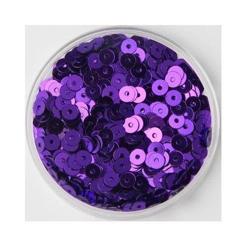 New Arrival-50g 5mm Flat Round Loose Sequins Paillettes Sewing Wedding Craft Good Quality 5# Violet Purple Confetti
