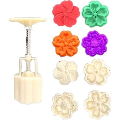 Plastic Mooncake Mold 50g Plum Flower Stamp Cookie Cutter Moulds DIY Baking Tool Kitchen Gadgets for Mid-Autumn Festival