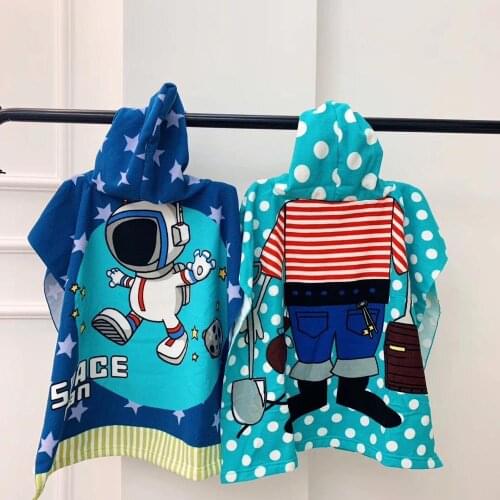 Towel Toalha Cape Cloak Cartoon Kids Hooded Beach Towel Animal Printed Microfiber Baby Boys Girls Kids Swimming Bath 120x60cm