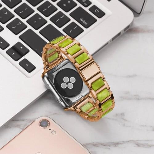 Strap for apple watch band 42mm 38mm iwatch 5/4/3/2/1 44 mm metal&resin watchband for apple watch band 44mm 40mm bracelet