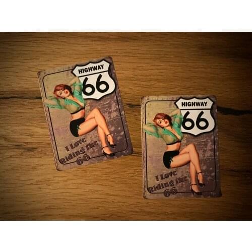 Route 66 Vintage Oldtimer Pinup Girl V8 USA Muscle Car Hotrod #231 car moto decor sticker decal
