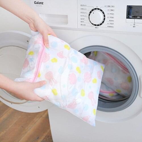 Printing Mesh Laundry Bag Nylon Washing Net Bag For Underwear Sock Washing Machine Pouch Clothes Bra Bags