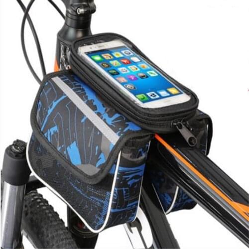 1PC Bicycle Waterproof Front Frame Bag Top Tube Bike Large-capacity Handlebar Cell Phone Holder Mount Bag Accessories