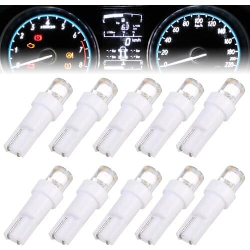 10pcs 12V T5 37 74 70 LED Car Dash Board Light Dashboard Warning Indicator Instrument Gauge Lamp Bulb White