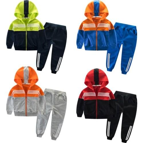 3-10 Years Boys Girls Zipper hoodies Boys Jacket+Pants Tracksuit Sets Children Casual Clothes Boys Teenager Sport School Suit