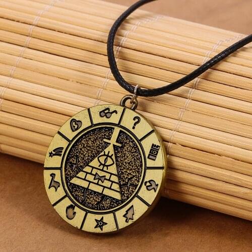 TV Jewelry Gravity Necklace Rope Chain Eye of Providence Necklaces & Pendants Women Men Charm Cipher Fall Time Clock Gifts