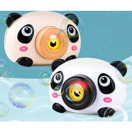 Cute Cartoon Panda Shape Waterproof Bubble Camera with Colorful Light Music Toy
