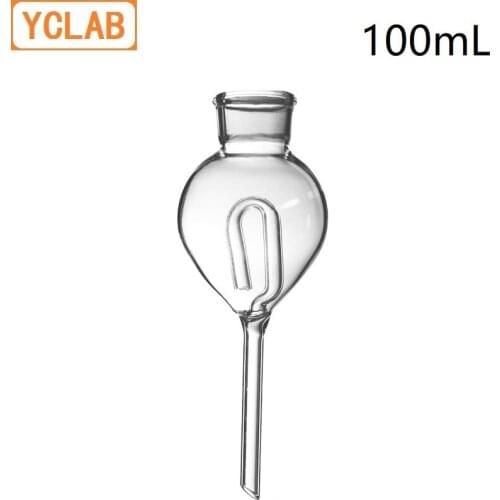 YCLAB 100mL Gas Saturation Funnel Liquid Seal Safety Glass Laboratory Chemistry Equipment
