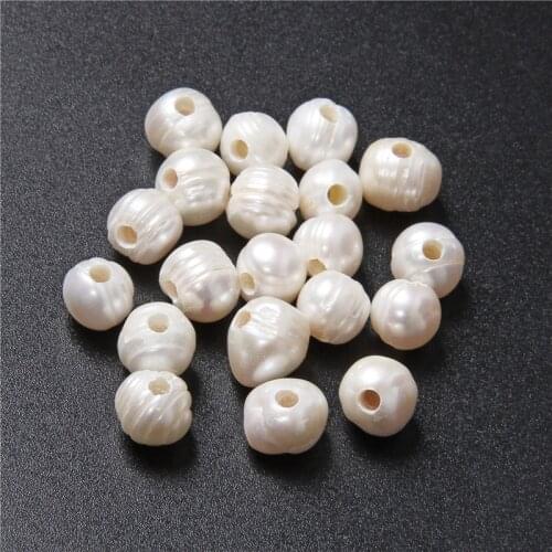 10-11mm AA Grade Large Natural Pearl Beads Big Hole Freshwater Pearl Potato White Loose Pearls for Jewelry Making Accessorie diy