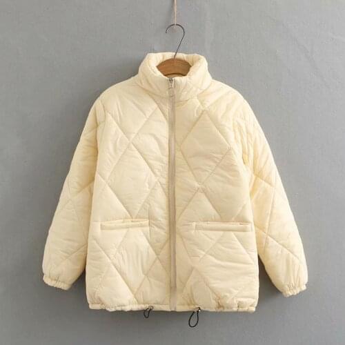 Plus size Womens winter jacket stand collar Parkas jackets for women 2021 fashion solid color zipper quilted coats