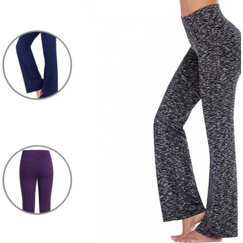 Women Fashion High Waist Solid Color Bootcut Pants Trousers Women Pants Quick Drying for Jogging