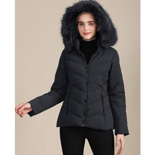 Lady 90% White Duck Down Jacket Women Winter Fox Fur Collar Coat Down Coat Female Thick Warm Short Loose Puffer Jackets Overcoat