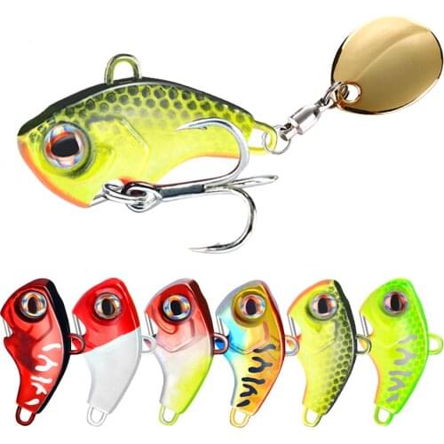 1Pcs Rotating Metal VIB vibration Bait Spinner Spoon Fishing Lures 9g 16g 22g Jigs Trout Winter Fishing Hard Baits Tackle Pesca