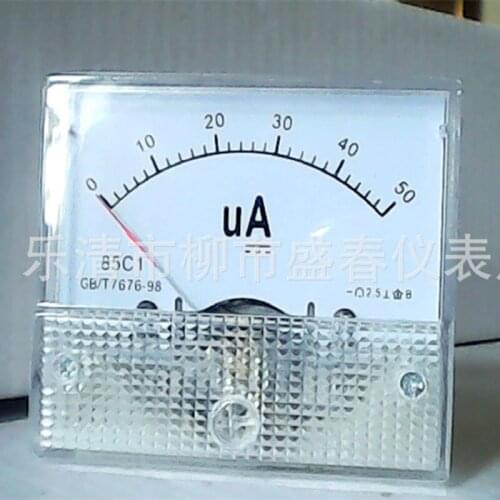 10PCS Mini Pocket Amperimetro Analogico Analog Ammeter Panel meter Tester amperemeter DC 50A 50UA 75A 100A 300MA 300UA 500MA 5A