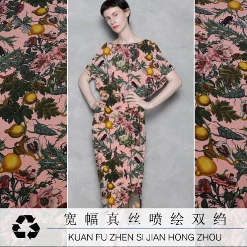 140CM * 50CM Thickness 16 M / M Customized Europe Summer Digital Spray /Painting Crepe -De-Chine Fabric Shirt Dress Shirt Lining