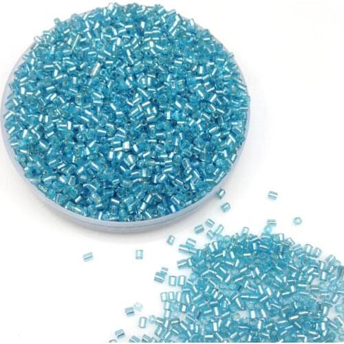 16g 1000pcs 2*3mm Blue Silver Lined Tube Loose Spacer Beads Cezch Glass Seed Beads Handmade Jewelry Making DIY Garment Bead