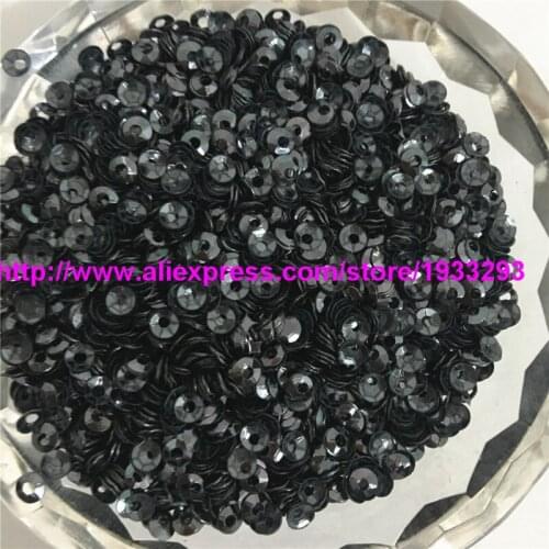 3mm 25gram/lot (5000 pcs) Dark Gray deep cup round loose sequins golden plating paillettes sewing wedding craft
