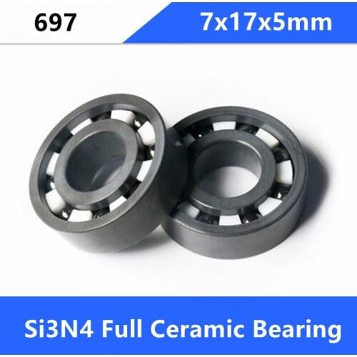 4/10pcs 697 Si3N4 full Ceramic bearing 7x17x5 mm silicon nitride Ceramic deep groove ball bearing 7*17*5mm