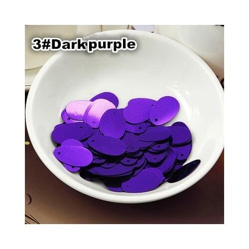 400pcs/lot 12*20mm Large Oval Egg Shape Sequins PVC Sequin Flat With Side Hole Belly Dance Garment Women Accessories Dark Purple