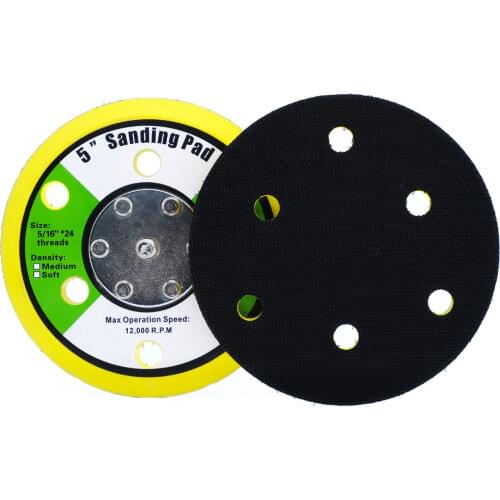 5 Inch 125mm Sanding Pad Backup Hook And Loop Backing Pad 5/16"-24 Thread Polishing Sander Backer Plate For Pneumatic Grinder