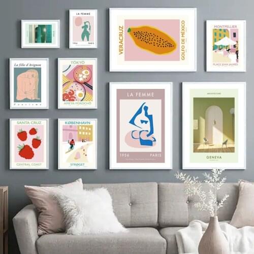 Abstract Minimalist Body Art Fruit City Landscape Nordic Poster Wall Art Print Canvas Painting Decor Pictures For Living Room