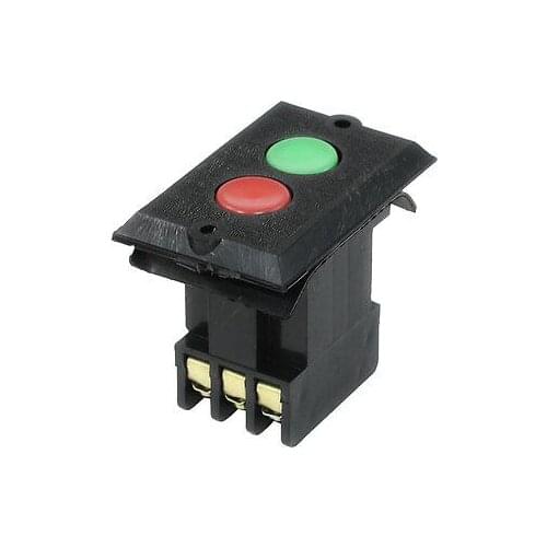 AC 380V 5A 2P Rectangle Plastic Housing Round Push Button Switch