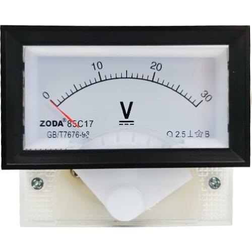 1PC 85C17-V 10V 30V 50V 100V 250V DC Direct Analog Meter Panel Gauge Voltage Meter 70*40MM DC Voltmeter Voltimetro Pointer