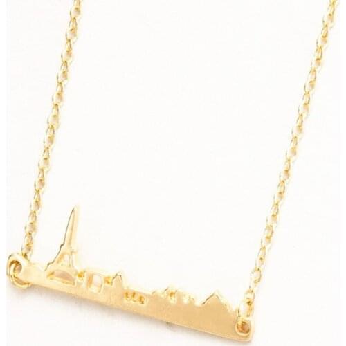 Architectural pendant necklace the Tower and the structure of the necklaces Building the necklace