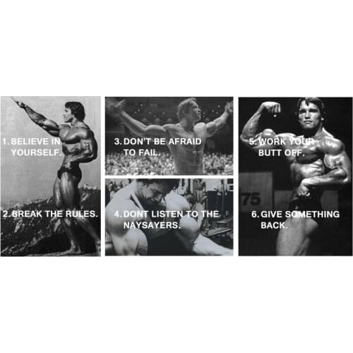 Arnold Schwarzenegger Conquer bodybuilding Workouts Art Film Print Silk Poster Home Wall Decor 24x36inch
